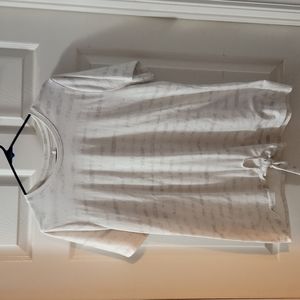 Grey Striped Lane Bryant T-Shirt 14/16